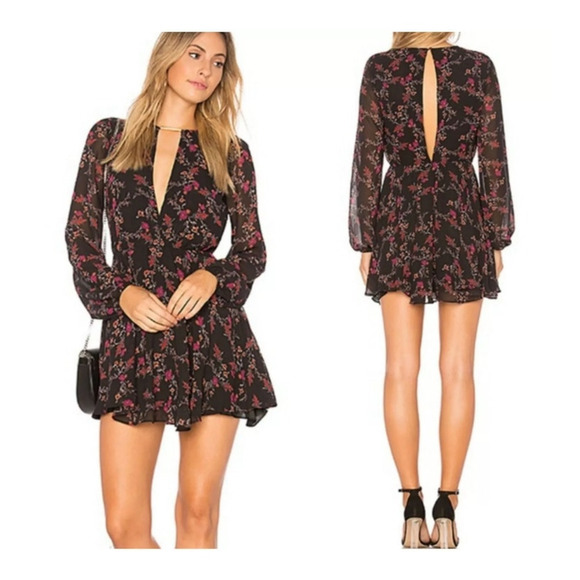 Lovers + Friends Dark Romantic Mini Dress Size XS Whimsigoth Fairy Grunge - Picture 4 of 11